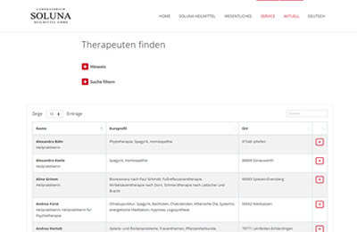 www.soluna.de - Therapeutensuche